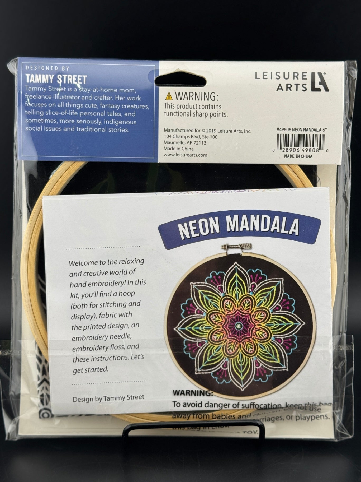 New Neon Mandala 6" Hoop Embroidery Kit - #49808