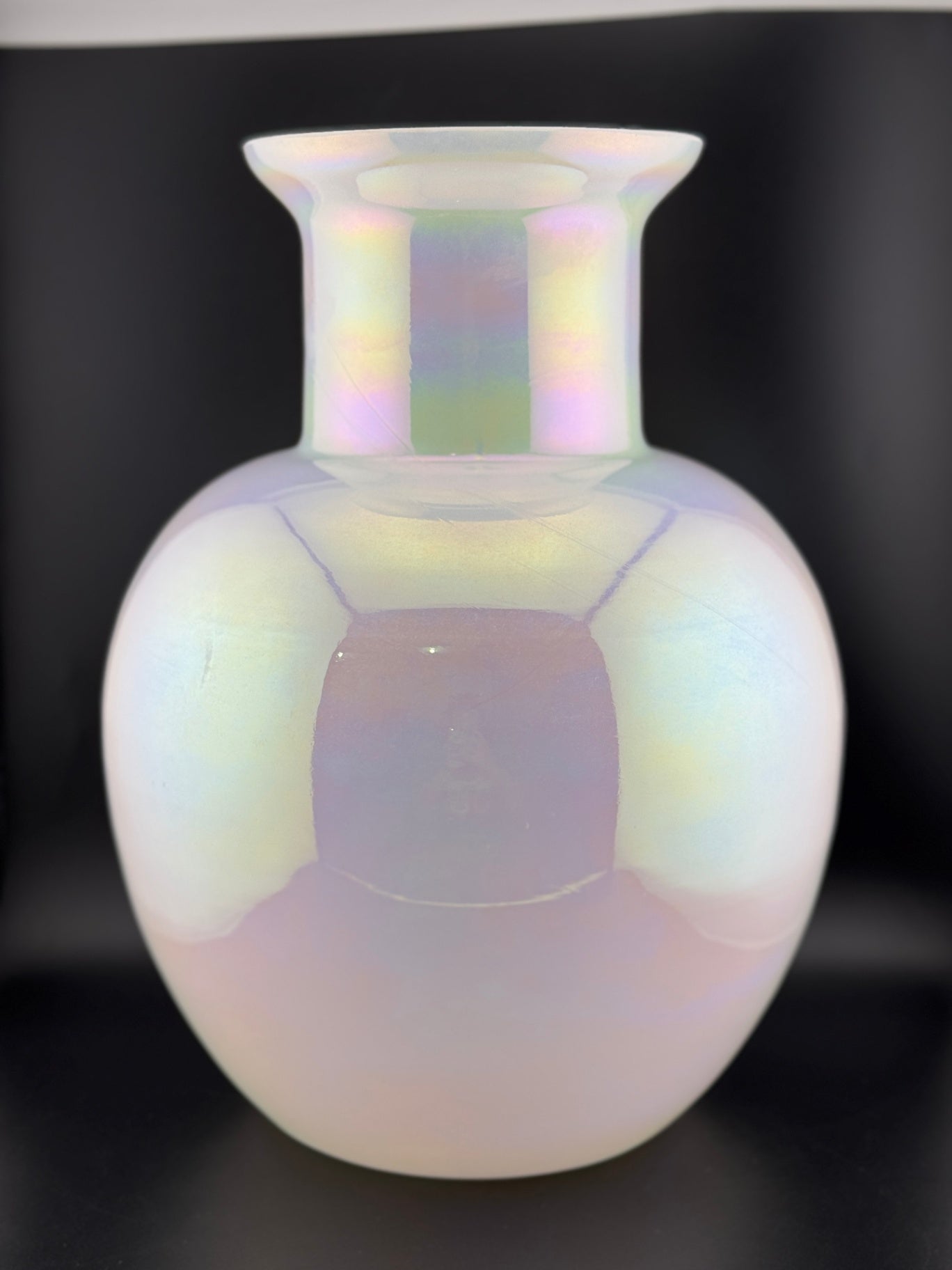 American Hand Blown Glass Opalescent Vase
