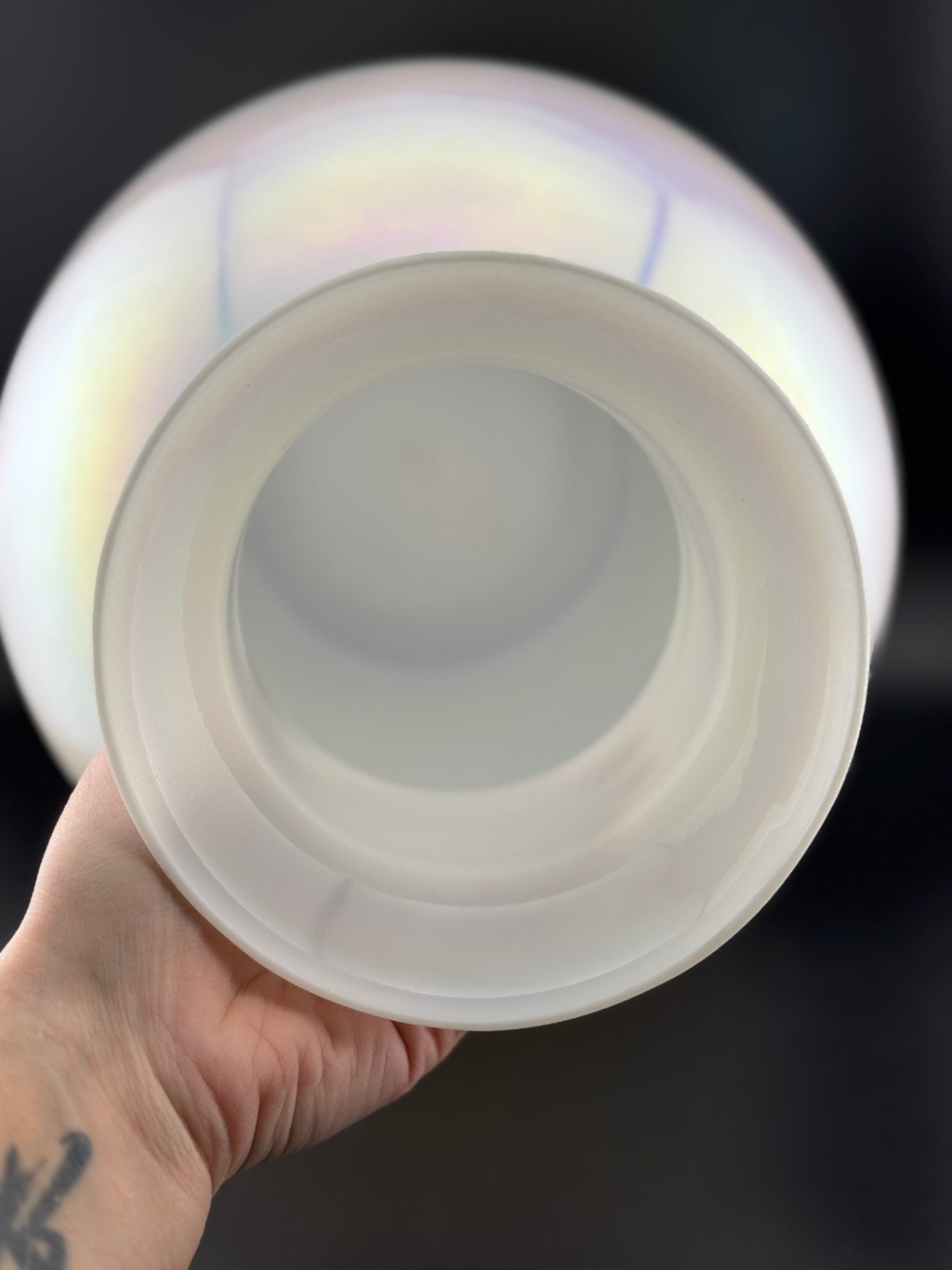 American Hand Blown Glass Opalescent Vase