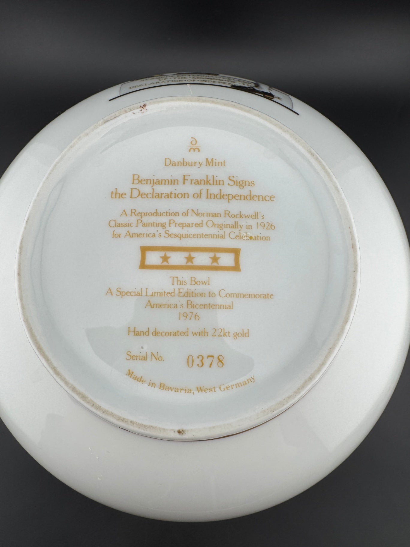 Danbury Mint Benjamin Franklin Bowl