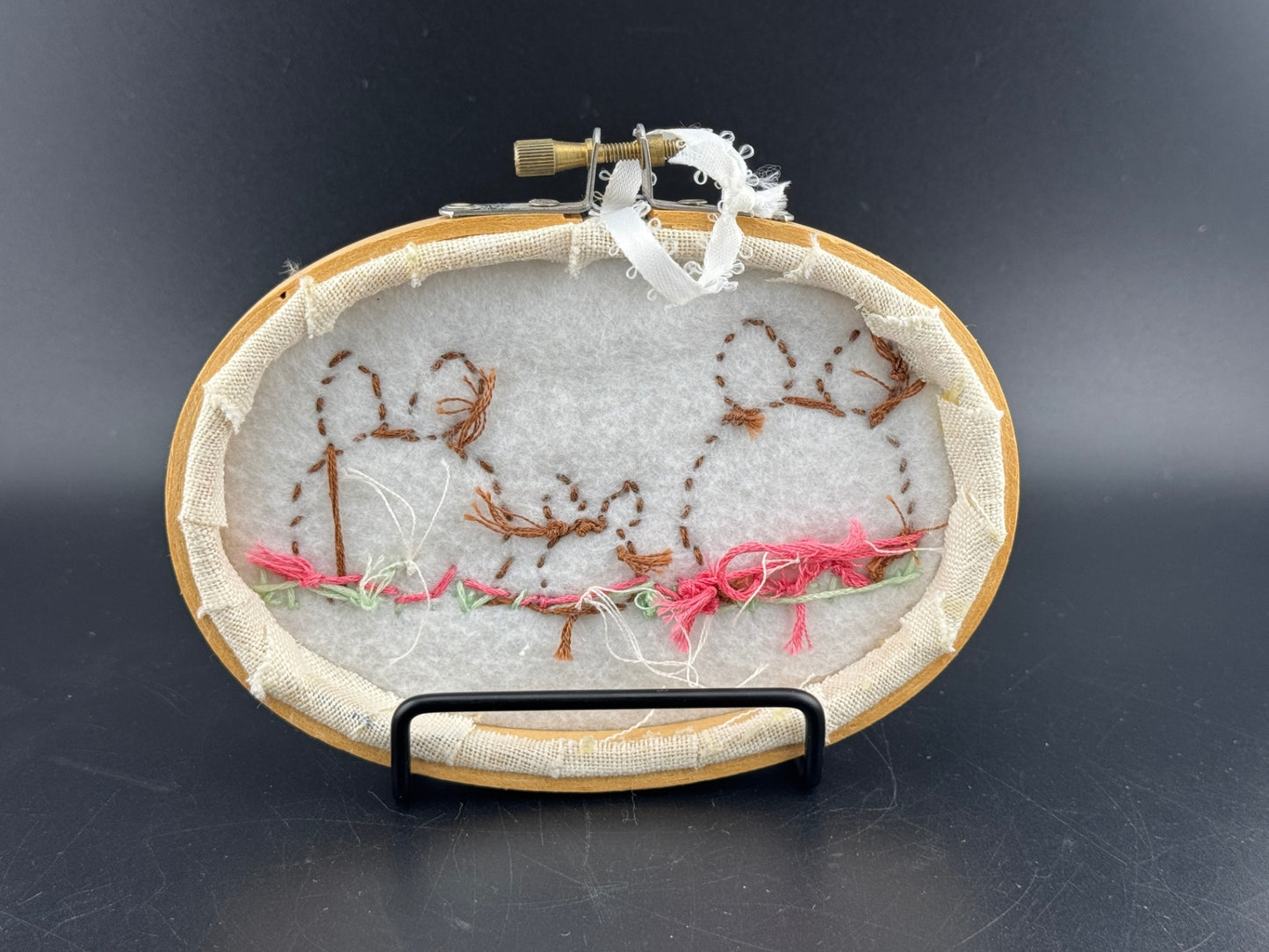Handmade Framed Bunny Embroidery