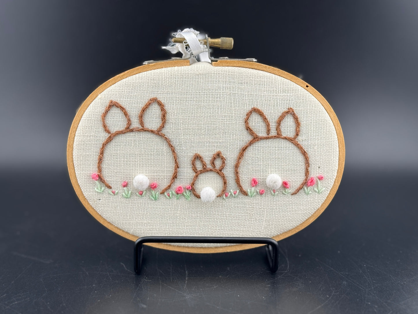 Handmade Framed Bunny Embroidery