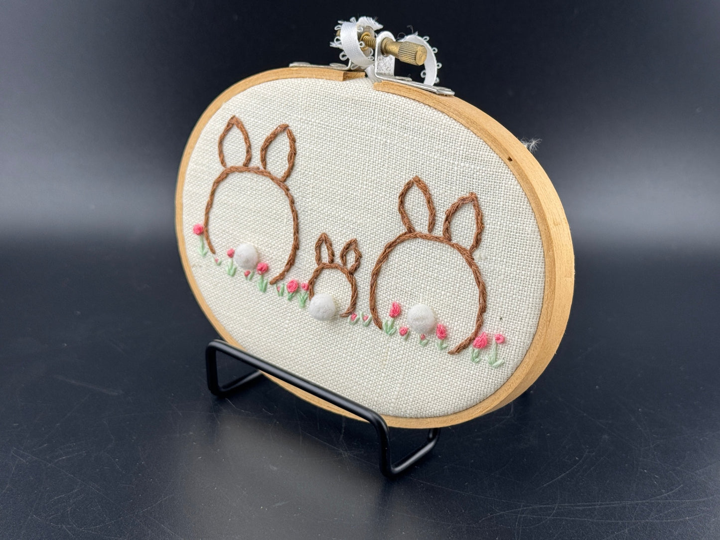 Handmade Framed Bunny Embroidery