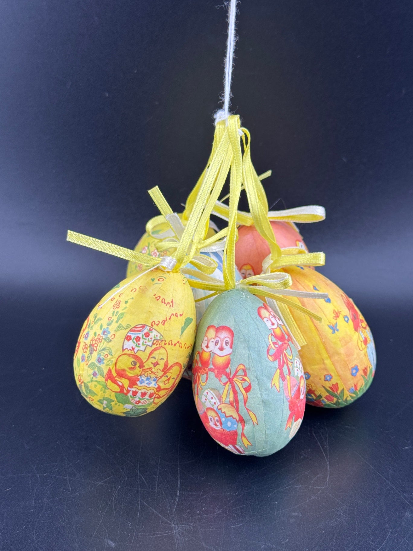 Vintage Paper Mache Easter Eggs - Set of 6
