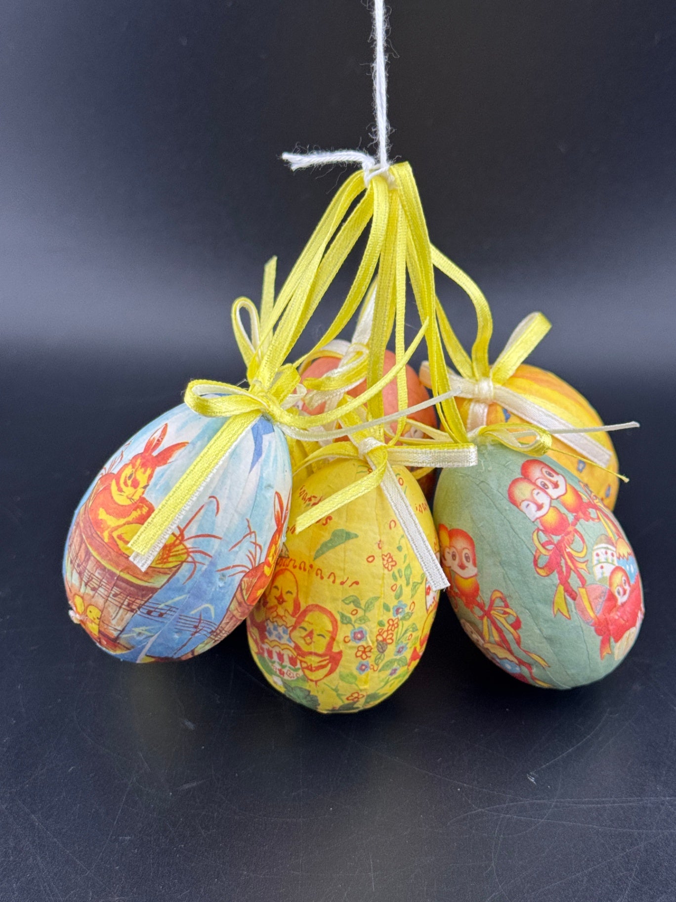 Vintage Paper Mache Easter Eggs - Set of 6