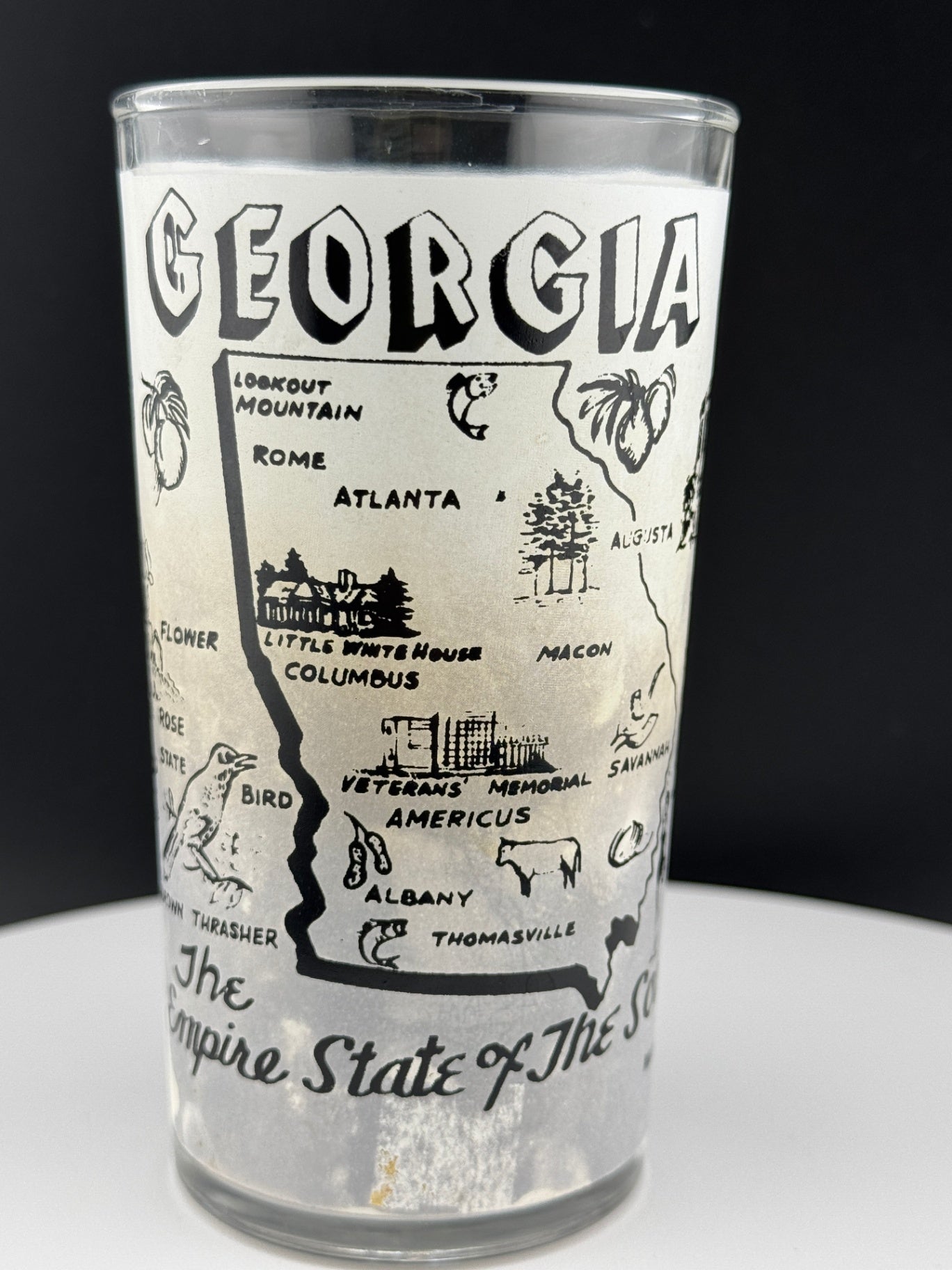 Vintage Georgia State Souvenir Glass