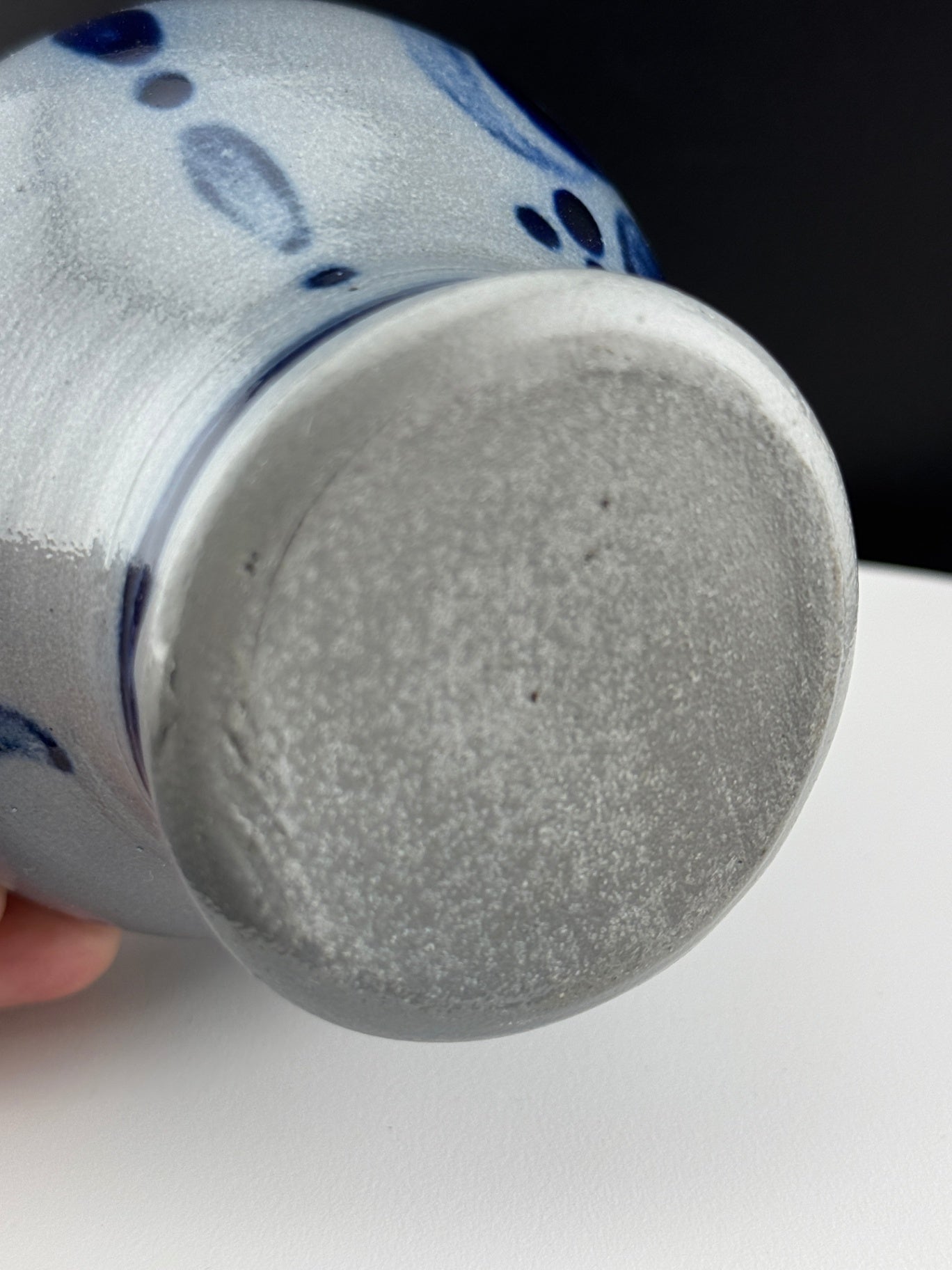Unsigned Grey and Blue Salt Glaze Pitcher