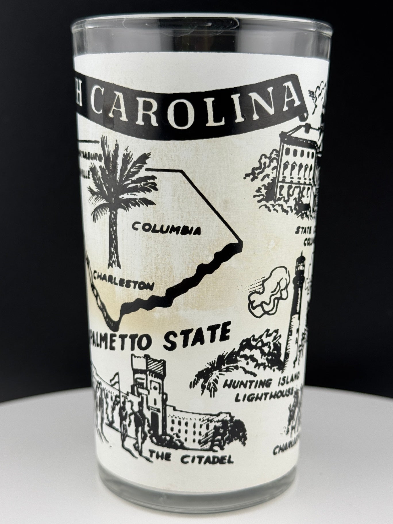 Vintage South Carolina State Souvenir Glass