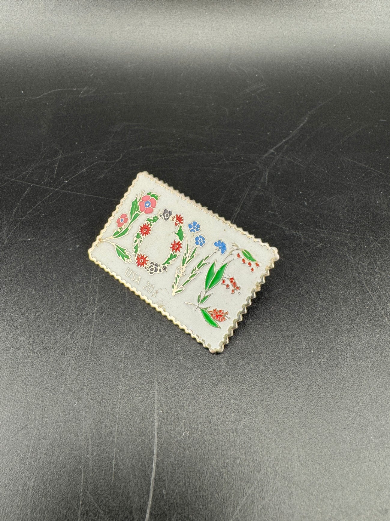 1982 "LOVE" Postal Stamp Enamel Pin
