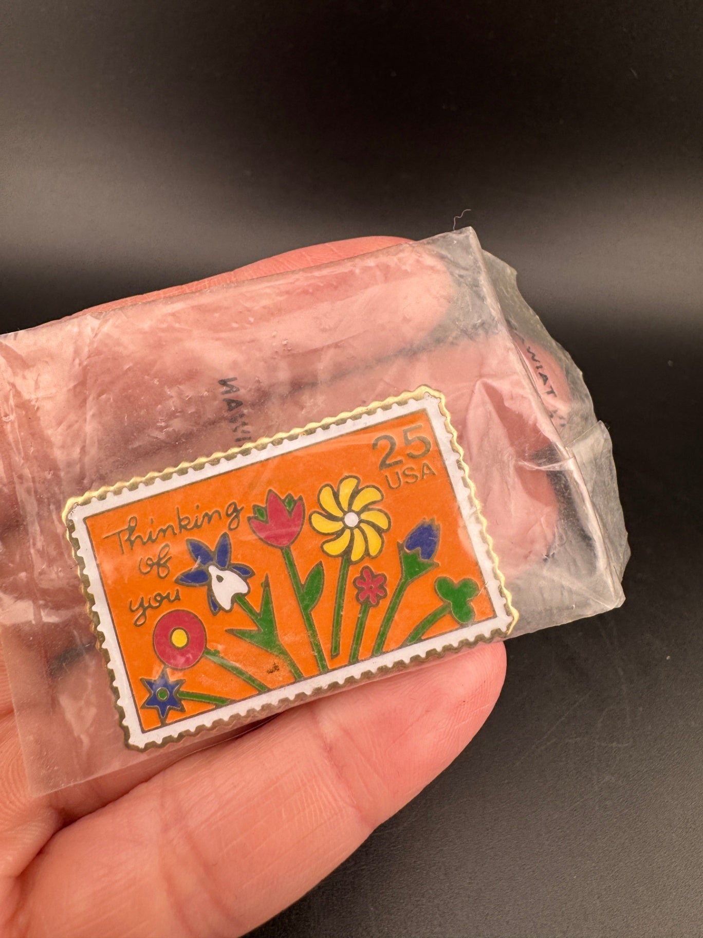 1988 "Thinking of you" Postal Stamp Enamel Pin