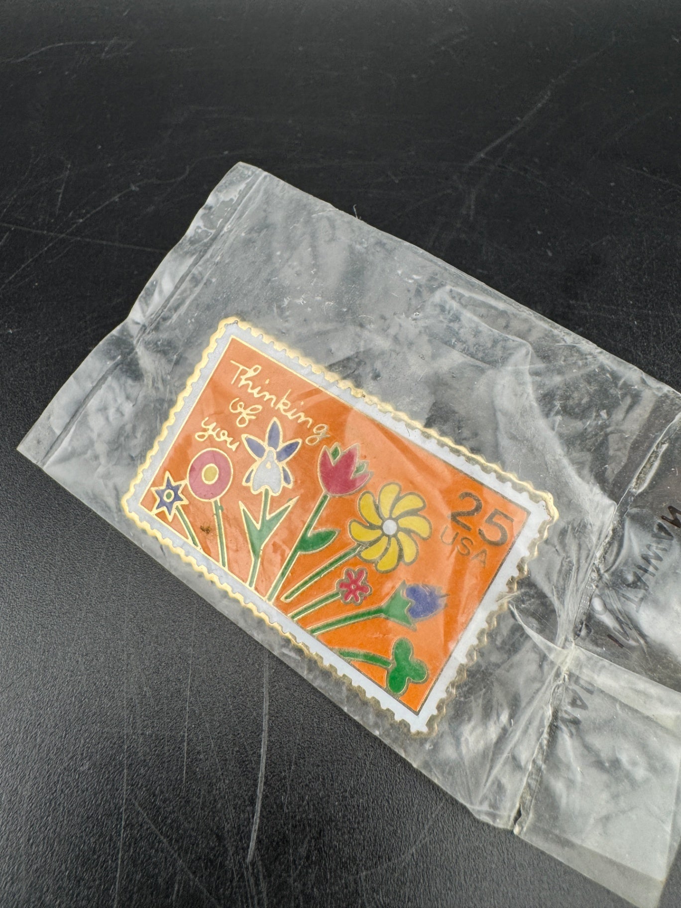 1988 "Thinking of you" Postal Stamp Enamel Pin