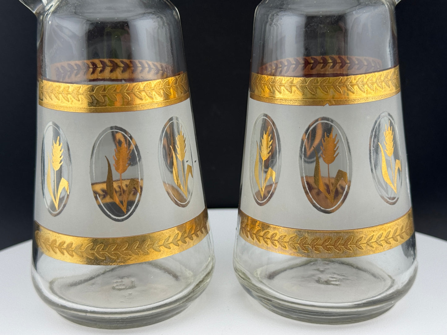 Pair of Mid Century Anchor Hocking Oil/Vinegar Bottles