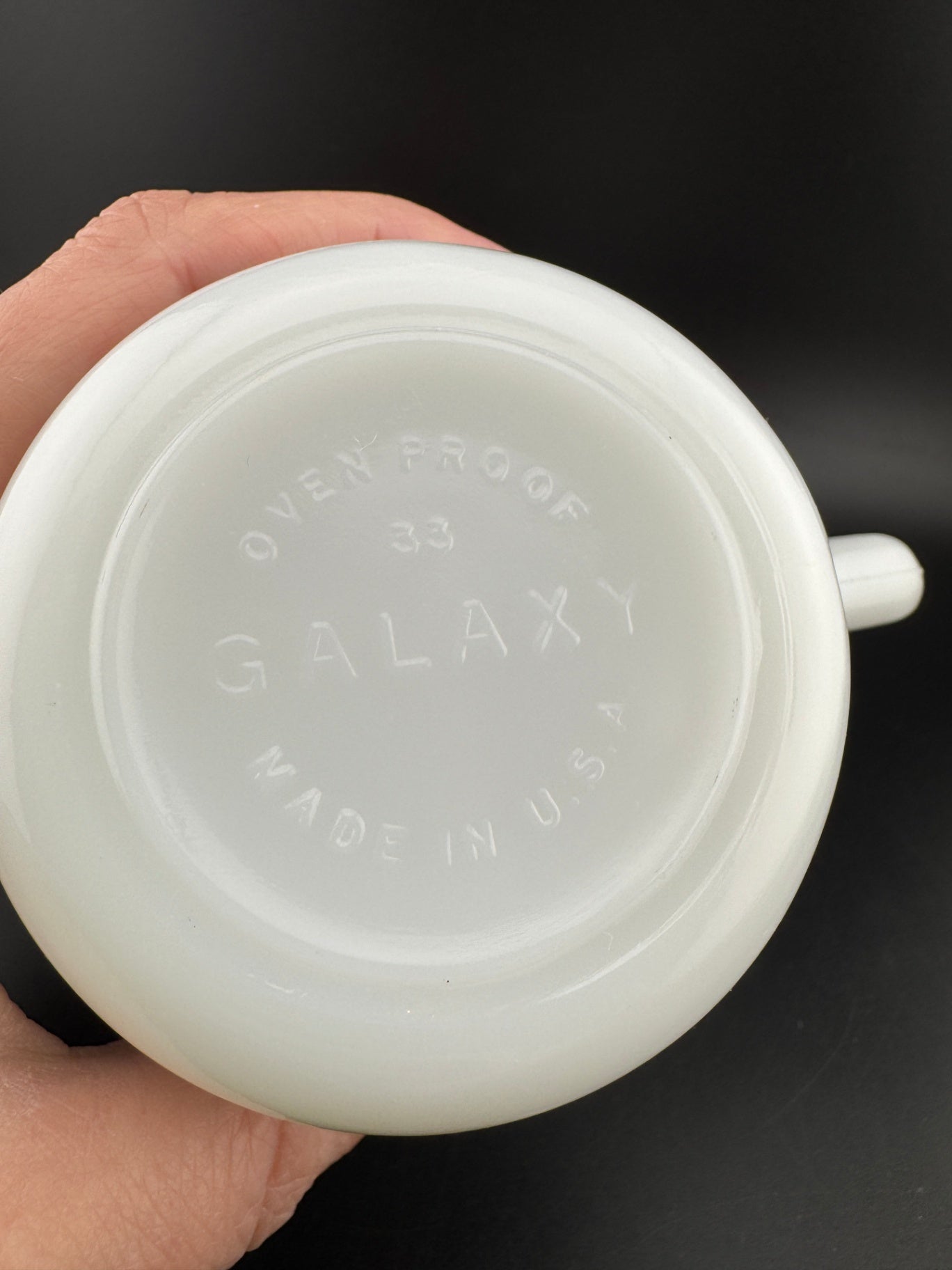 Vintage Galaxy Alaska Souvenir Milk Glass Mug