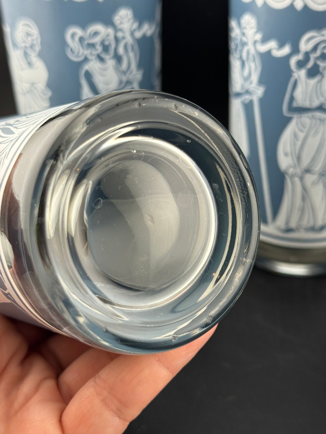 Set of 5 Vintage Jeanette Jasperware Hellenic Tumblers