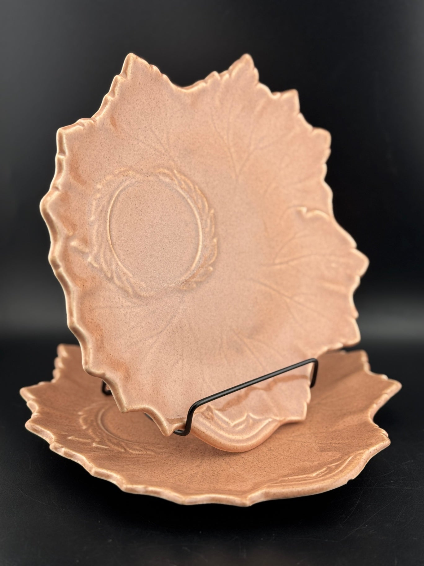 Woodfield Salmon Pink Plate for Tea & Toast Snack Set by Steubenville