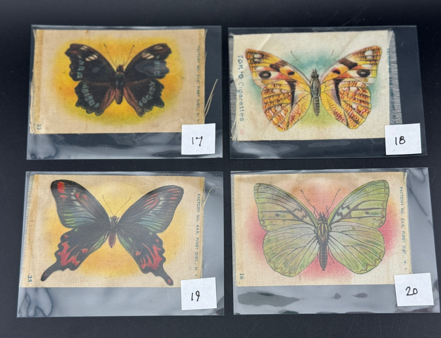 Assorted Antique Tokio Cigarettes Butterfly & Moth Silks