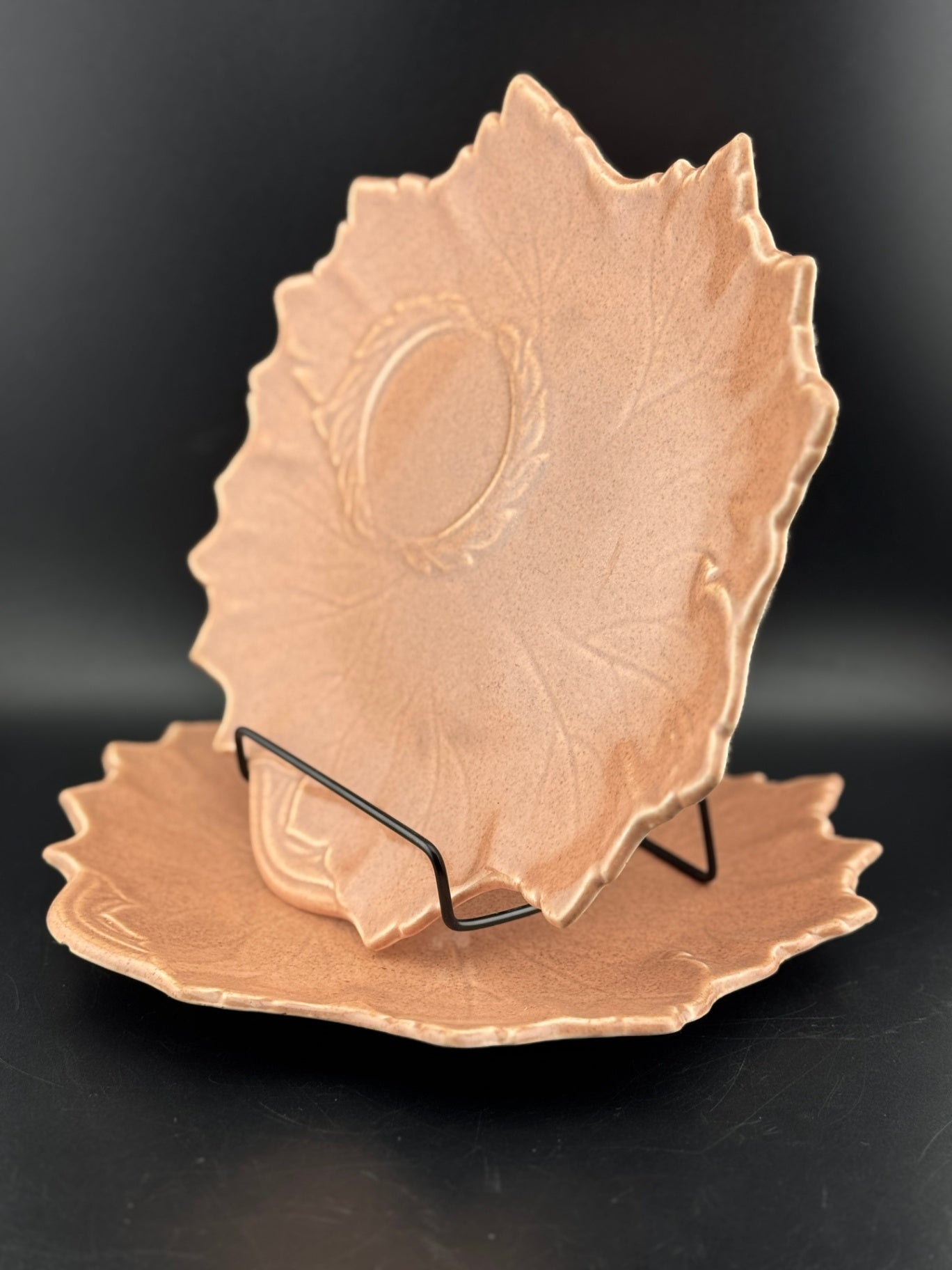 Woodfield Salmon Pink Plate for Tea & Toast Snack Set by Steubenville