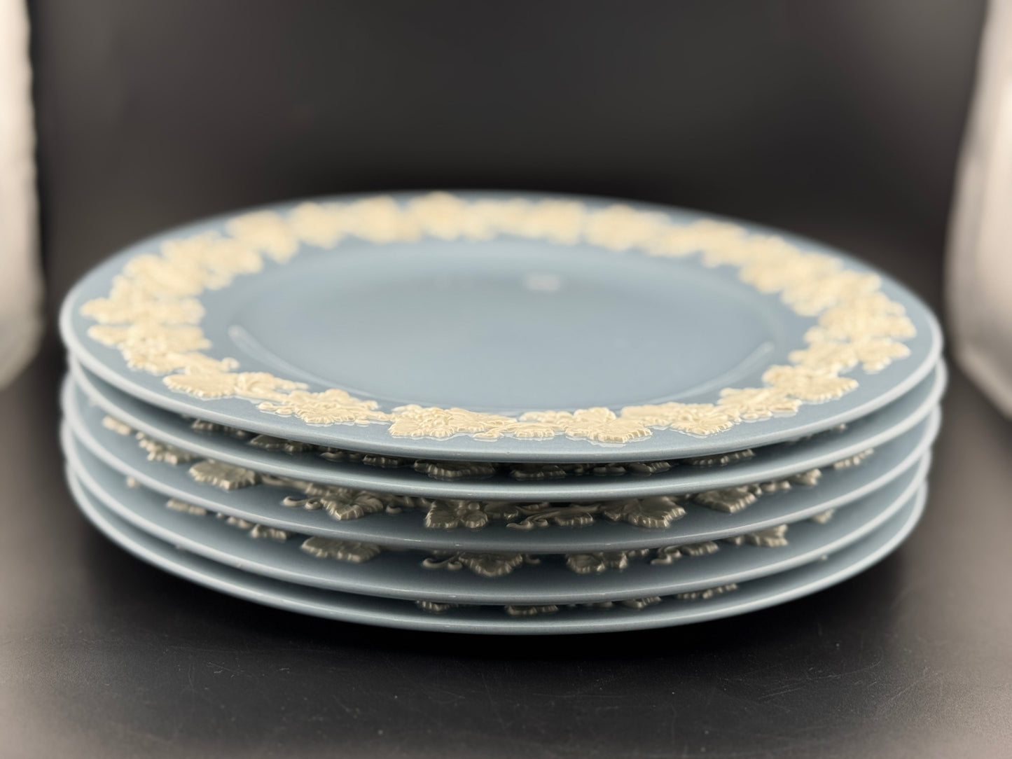 Wedgewood Queen's Ware Cream on Lavender 10.5" Plate - Set of 5