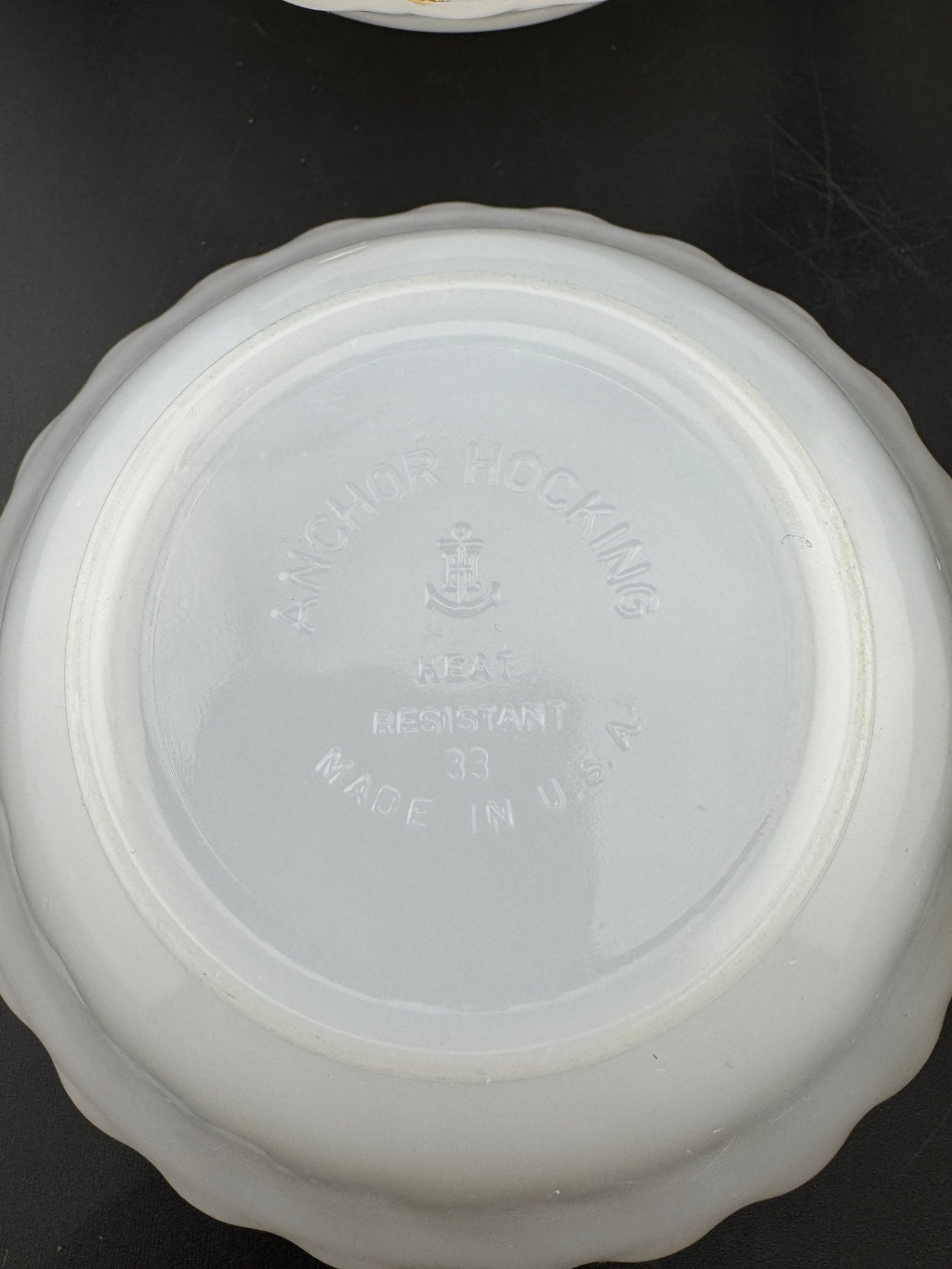 Vintage Anchor Hocking Gold Rimmed Milk Glass Berry Bowls - Set of 4