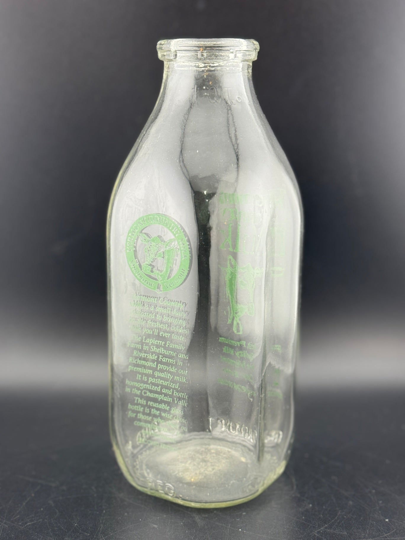 Vintage Vermont Country Milk One Quart Bottle