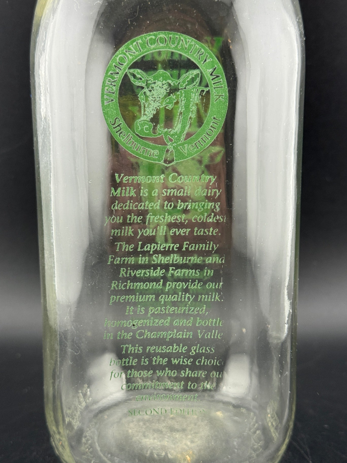 Vintage Vermont Country Milk One Quart Bottle
