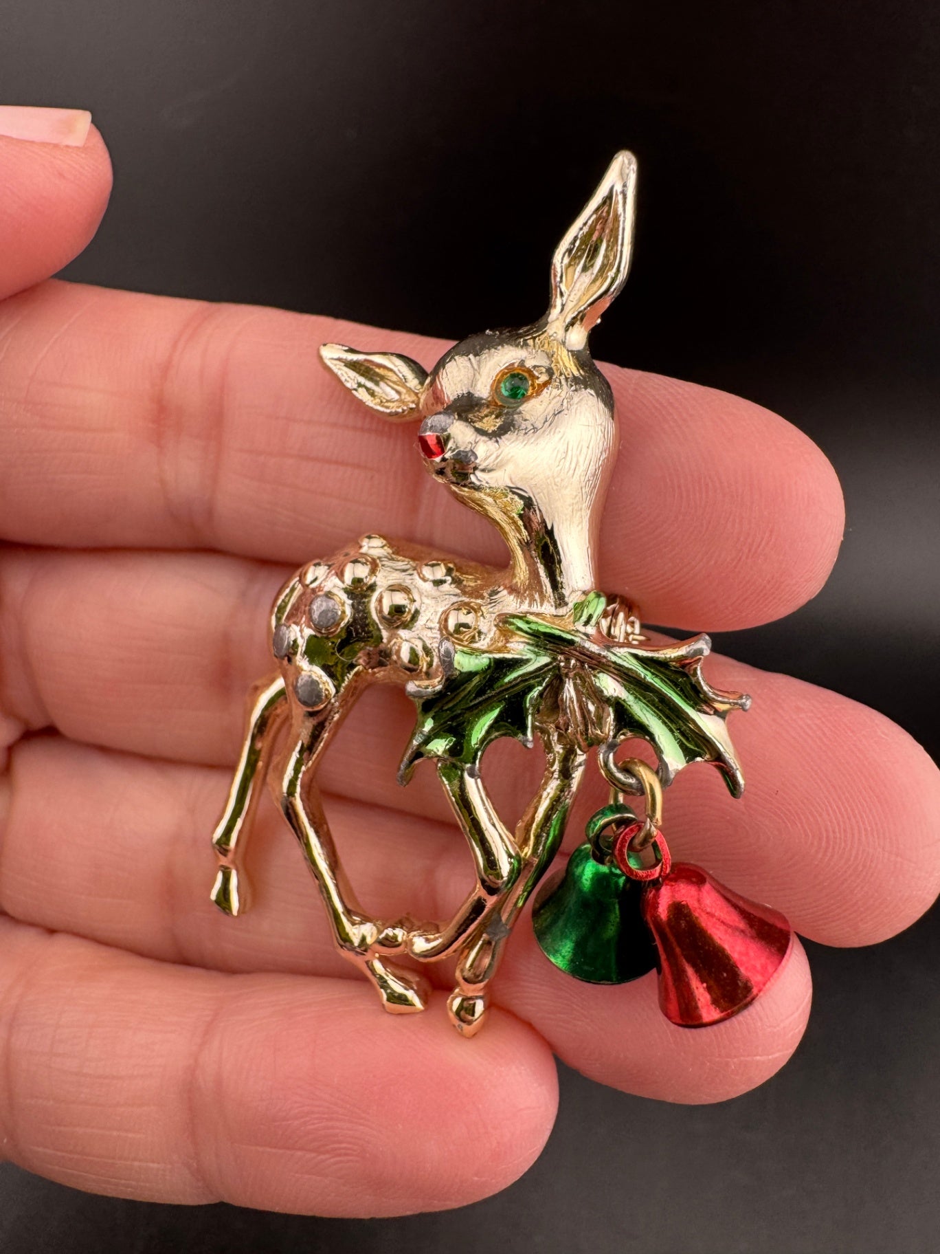 Vintage Goldtone Reindeer Pin