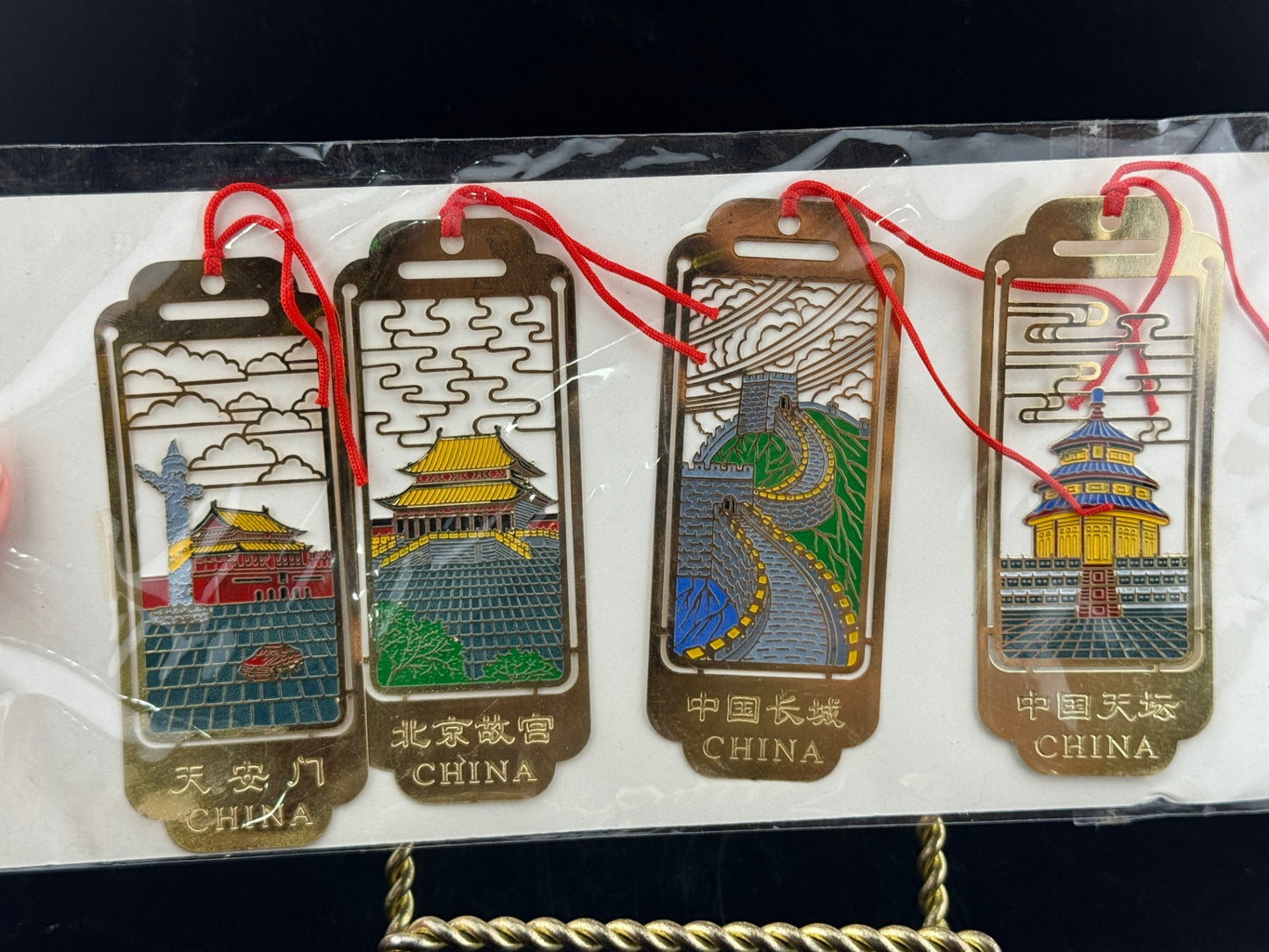 New in Package Chinese Gold Bookmarks