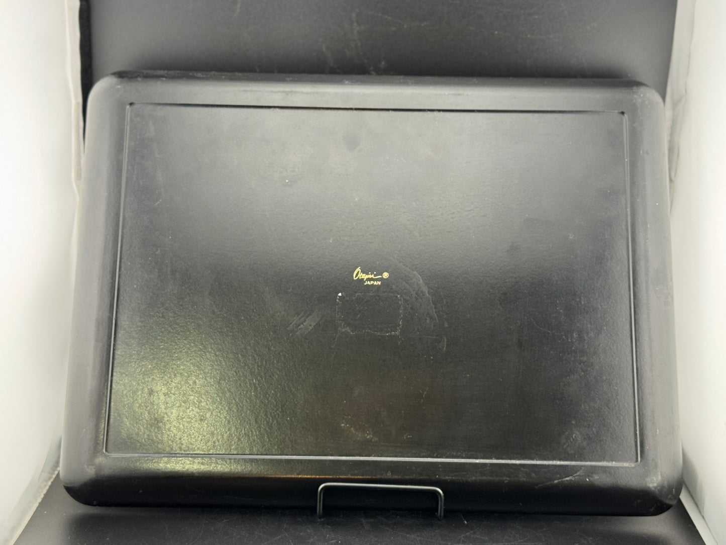 Vintage Otagiri Iris Black Laquer Tray