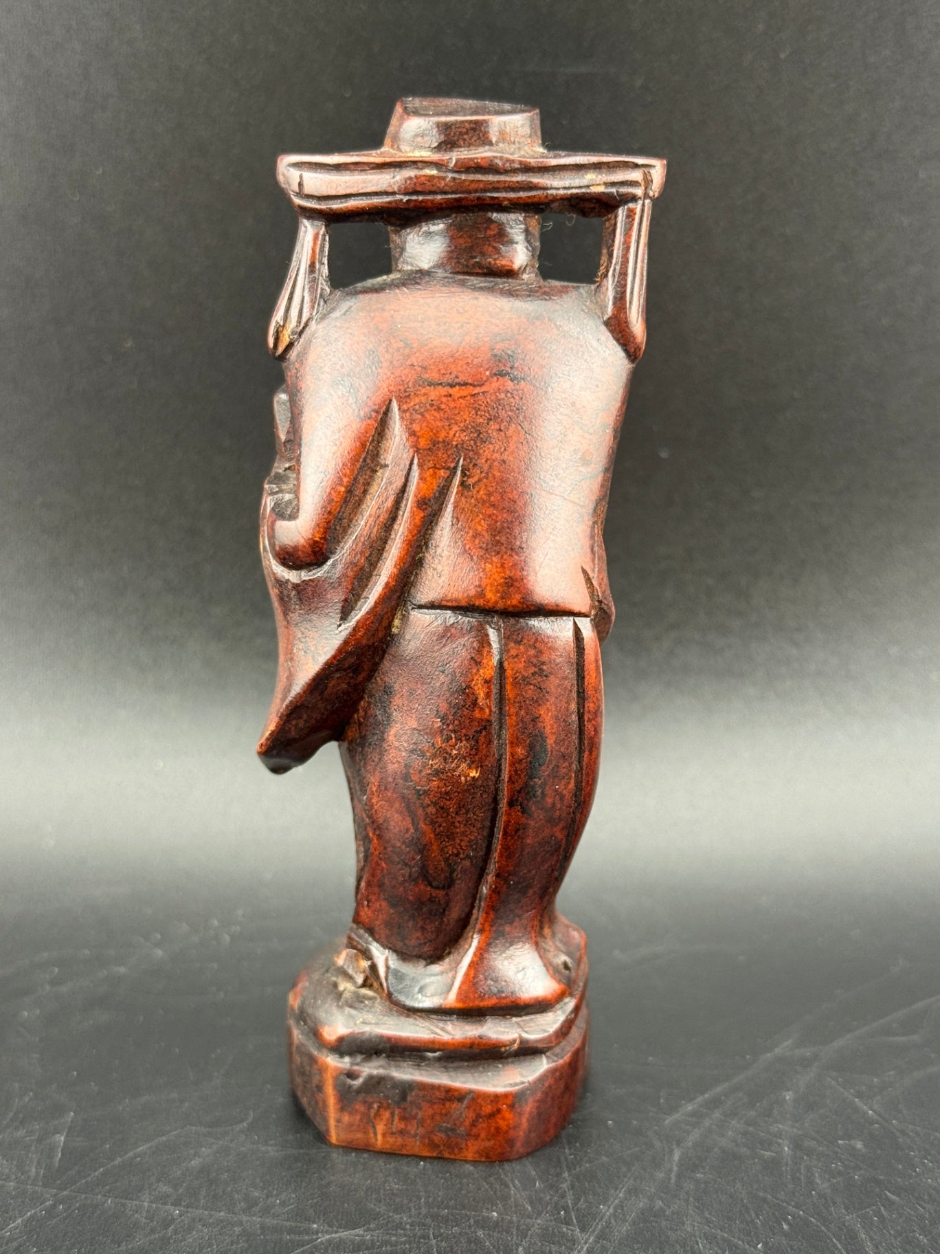 Vintage Carved Wood Figurine of Shou Lao, God of Longevity