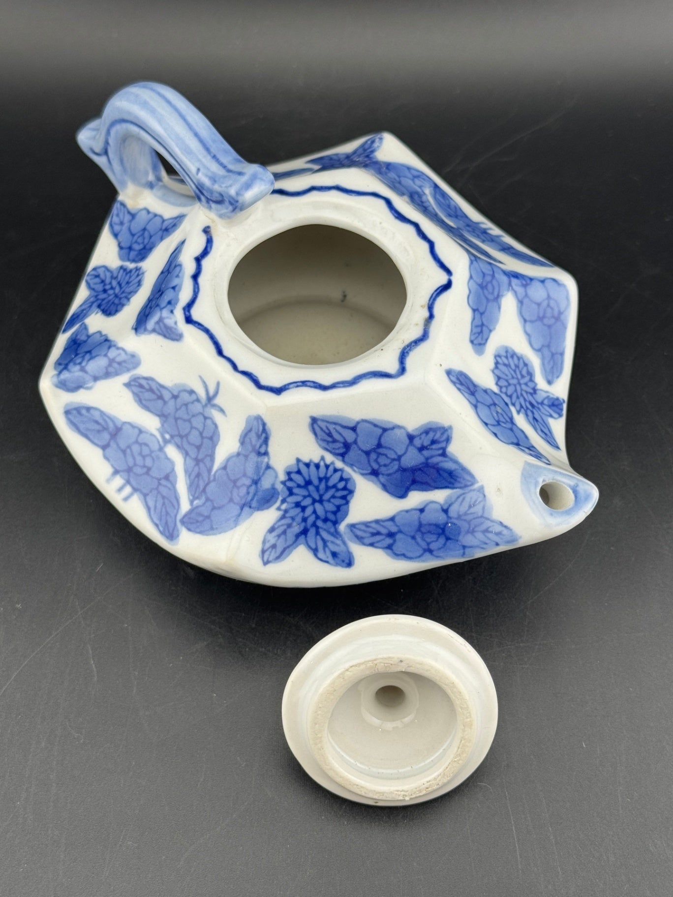 Vintage Miniature Hexagon Shaped Teapot