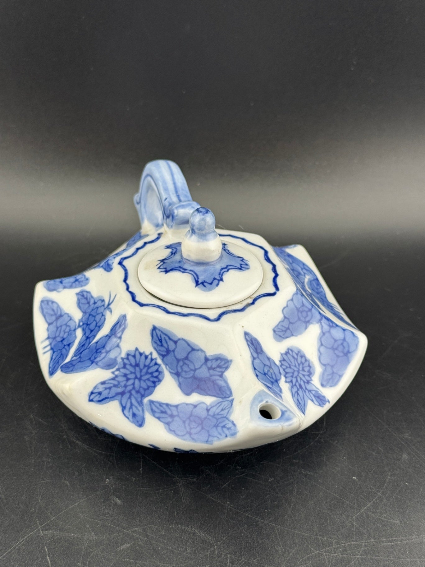 Vintage Miniature Hexagon Shaped Teapot