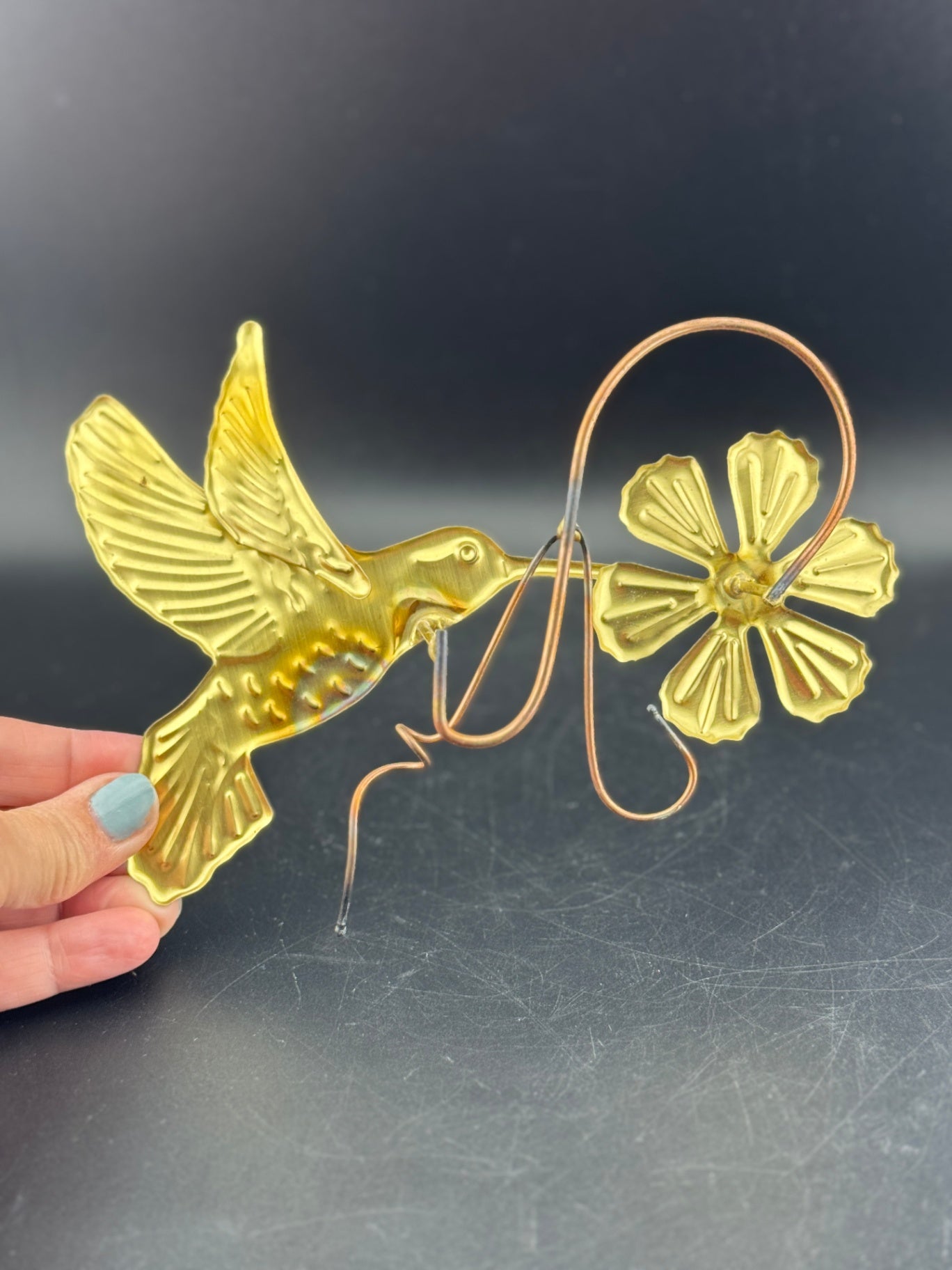 Three-Piece HOMECO Home Interior Brass Hummingbird Wall Hangers