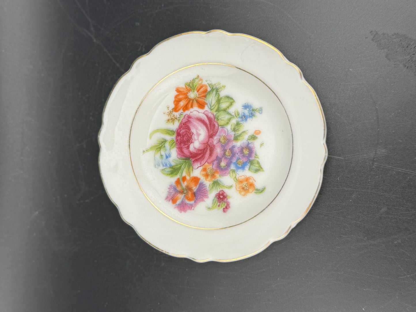 Vintage Japanese Mini Floral Bouquet Plate