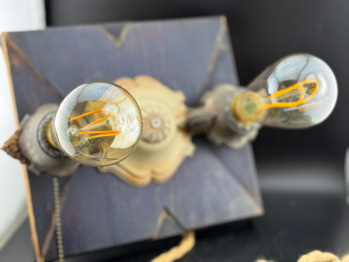 Handmade Vintage Style Plug-In Wall Sconce, One of a Kind