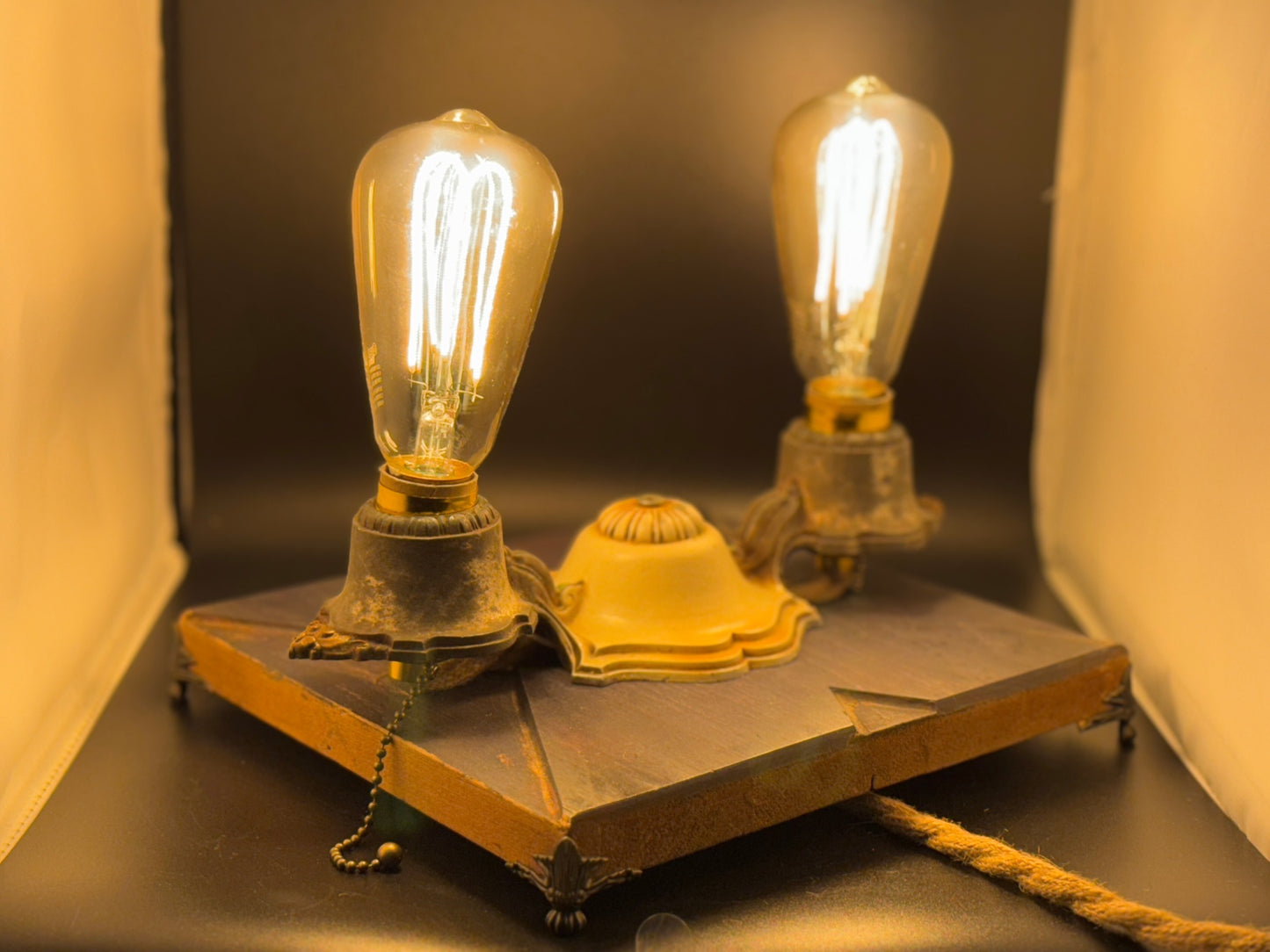 Handmade Vintage Style Plug-In Wall Sconce, One of a Kind