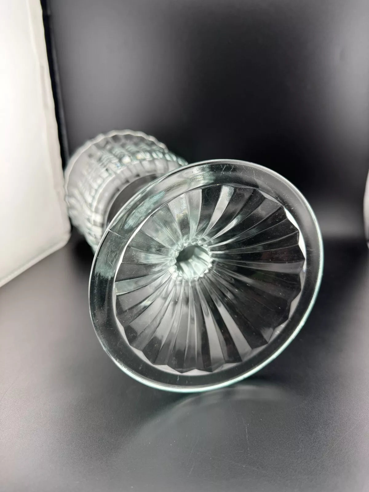 Vintage Clear Glass Pedestal Vase and/or Candleholder