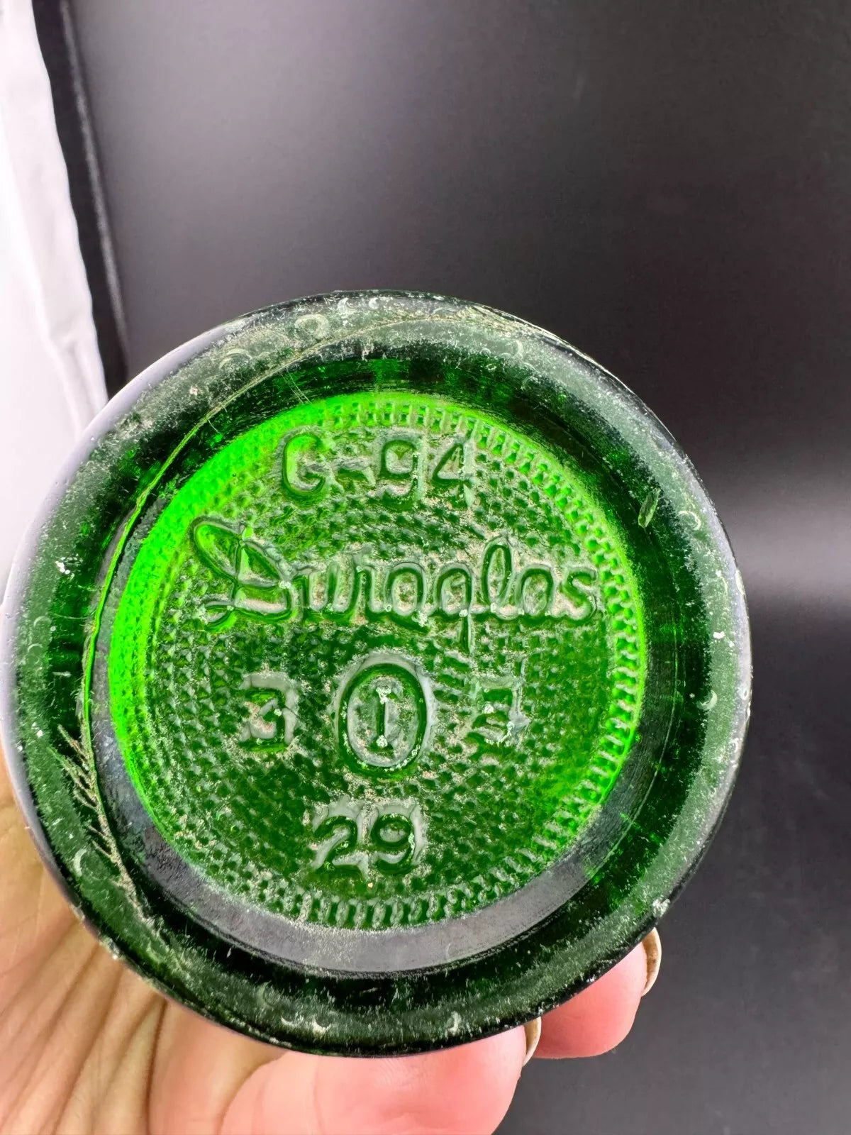 Vintage Green Glass 7 oz 7UP Pop Bottle