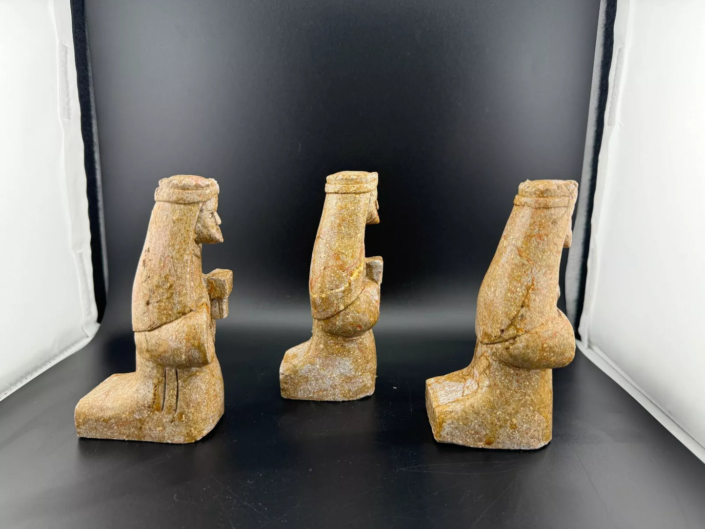 Vintage Hand Carved Soapstone Nativity Set Pieces