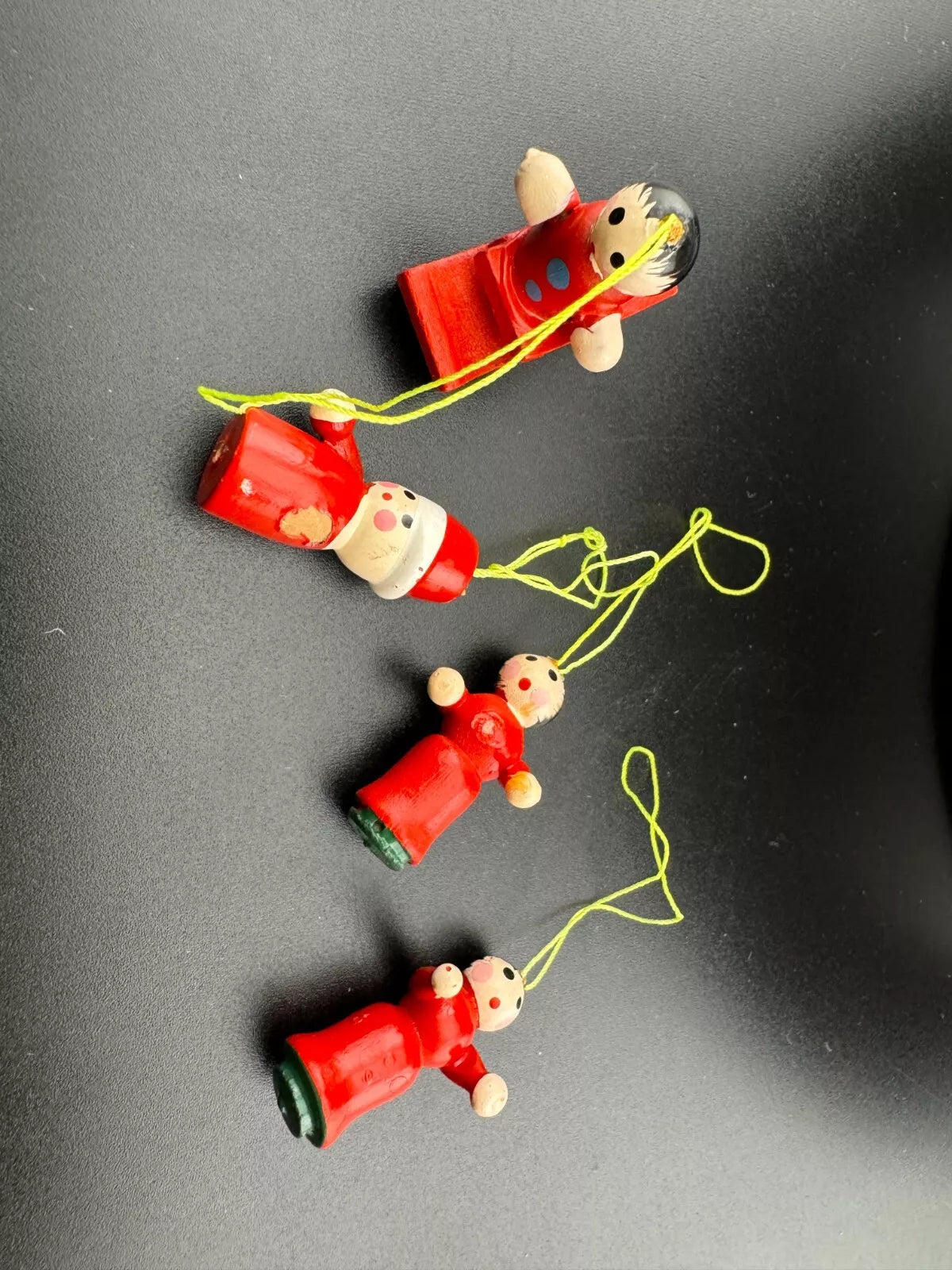Vintage Mini Painted Wooden Ornaments - Mixed Lot of 14