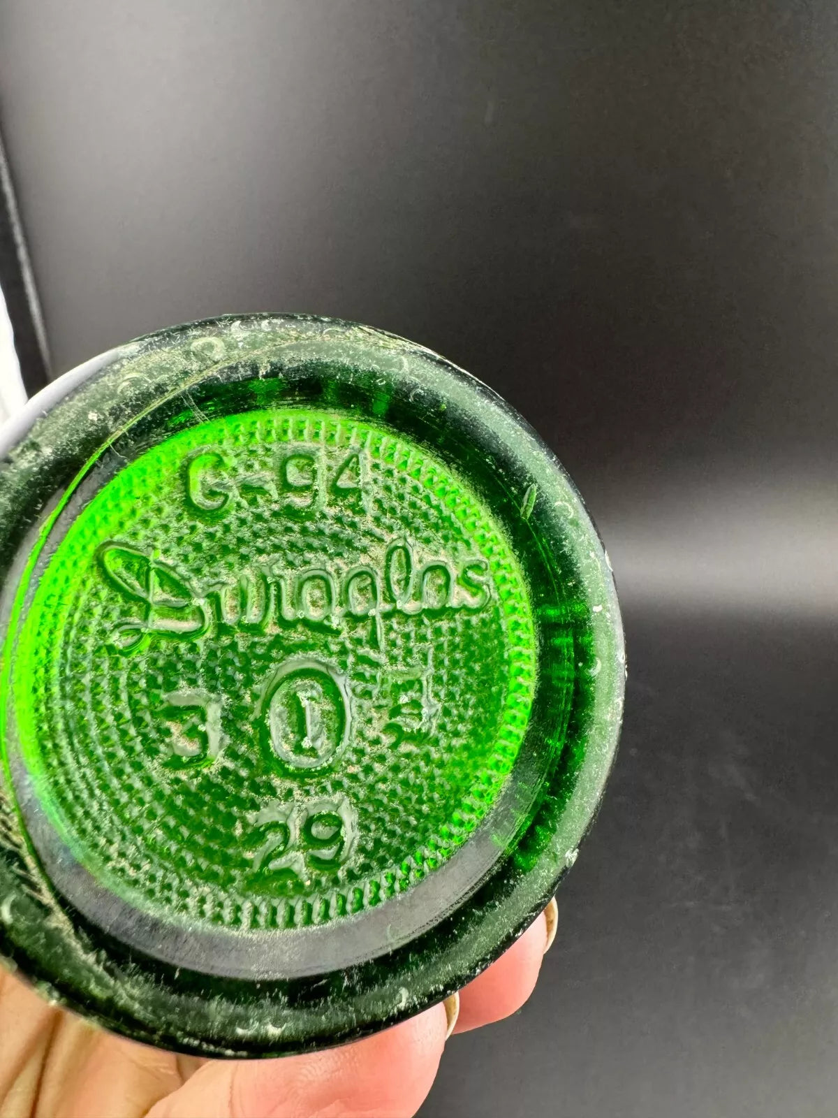 Vintage Green Glass 7 oz 7UP Pop Bottle