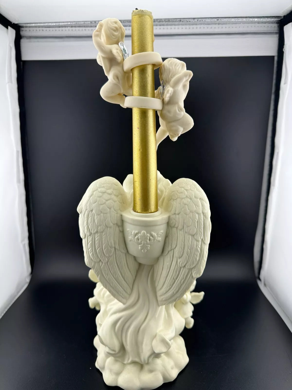 Partylite Angel of Light & Cherubs Porcelain Candle Holder P7713 & P0190
