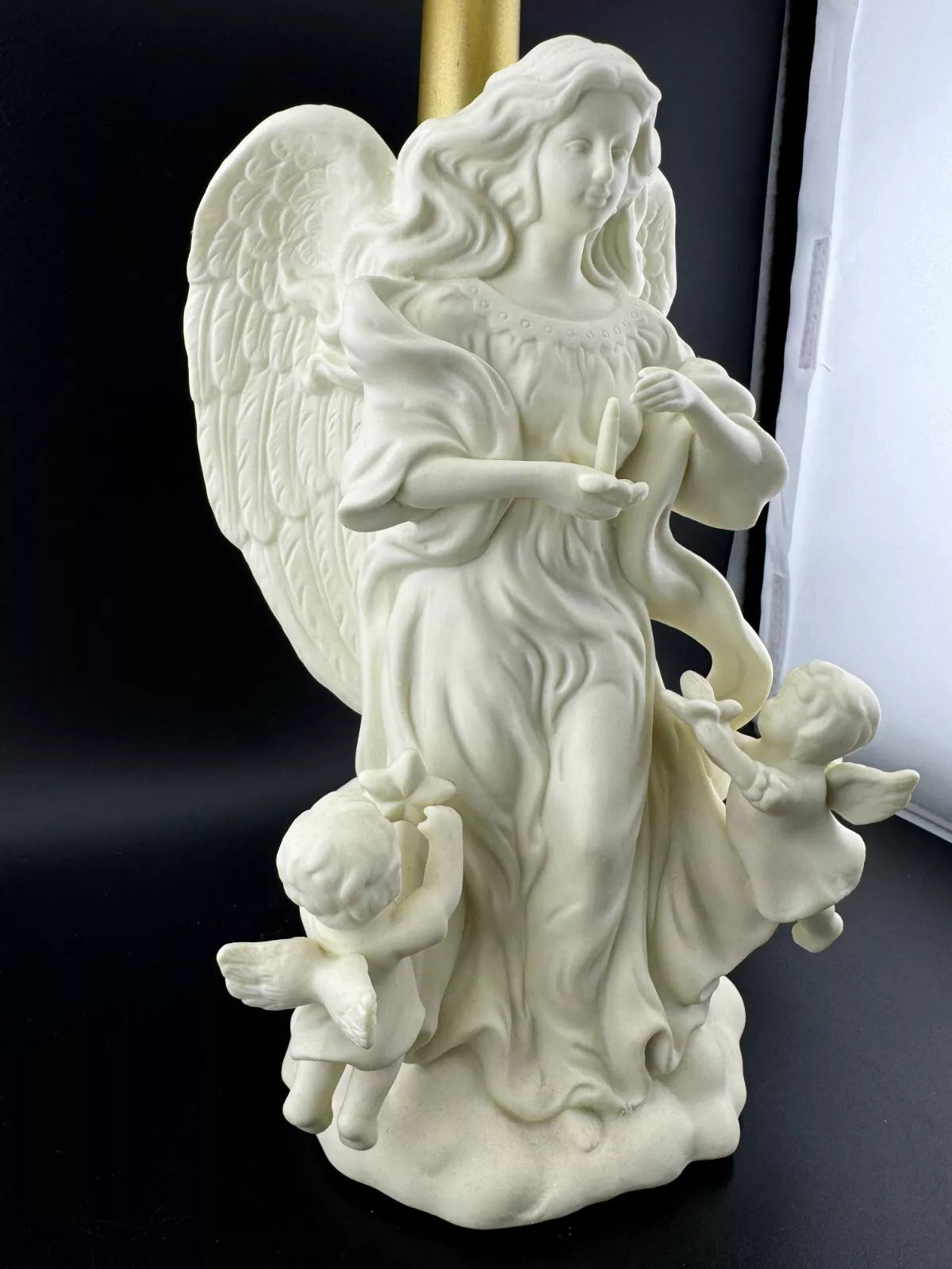 Partylite Angel of Light & Cherubs Porcelain Candle Holder P7713 & P0190