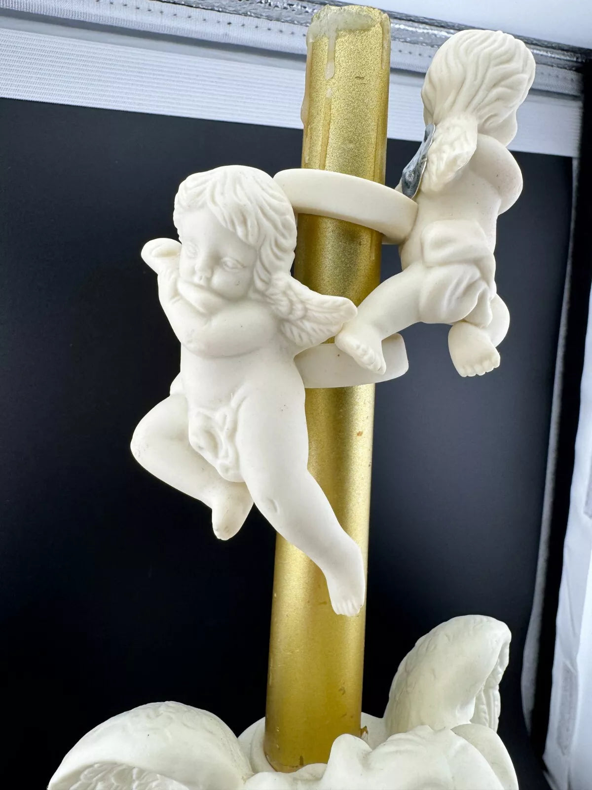 Partylite Angel of Light & Cherubs Porcelain Candle Holder P7713 & P0190