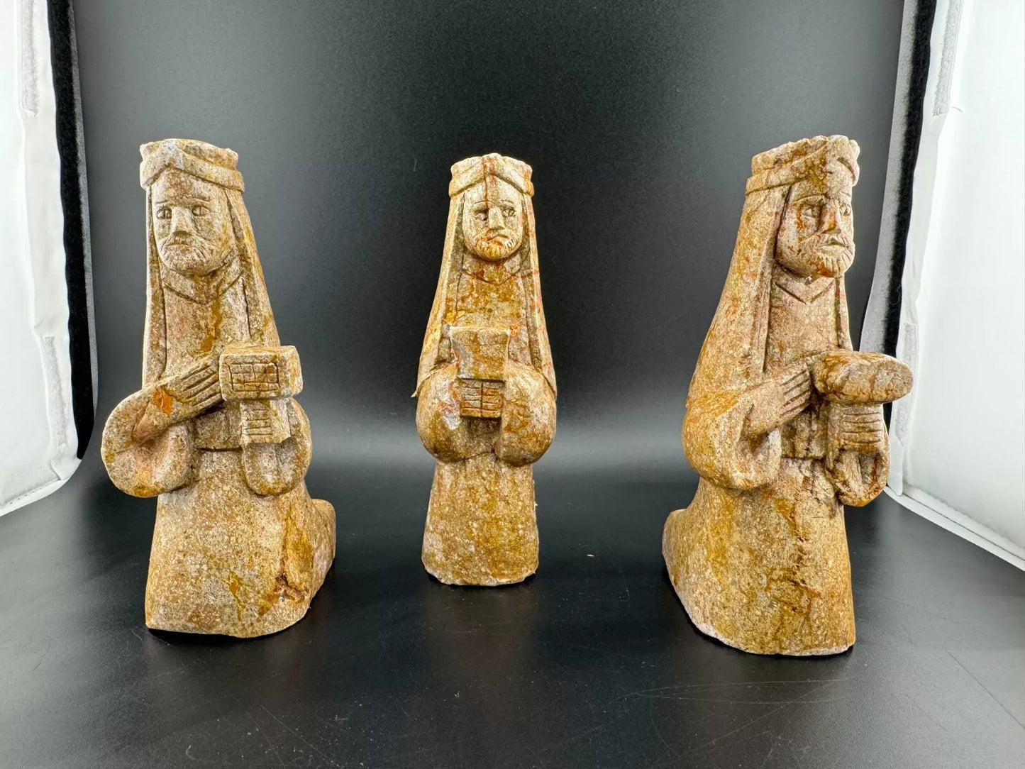 Vintage Hand Carved Soapstone Nativity Set Pieces