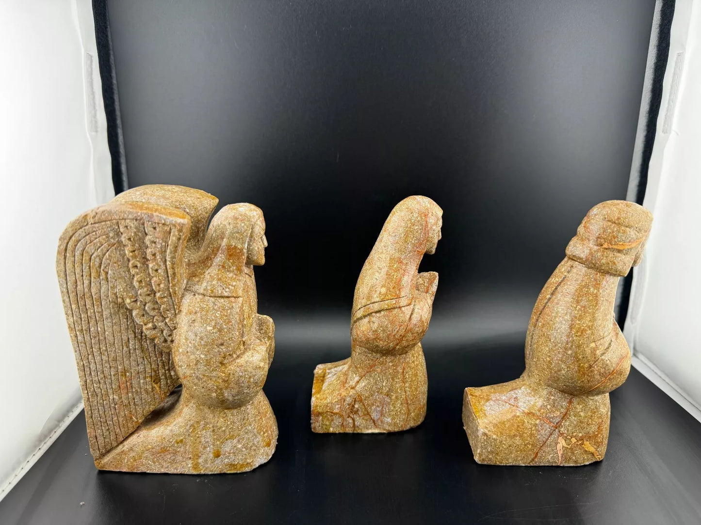 Vintage Hand Carved Soapstone Nativity Set Pieces