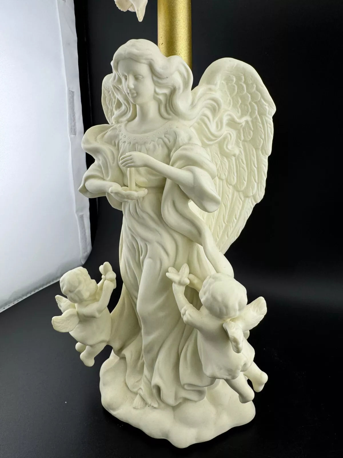 Partylite Angel of Light & Cherubs Porcelain Candle Holder P7713 & P0190