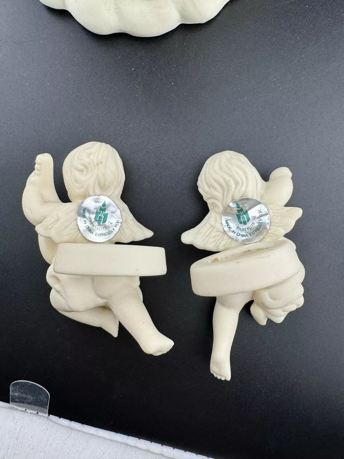Partylite Angel of Light & Cherubs Porcelain Candle Holder P7713 & P0190