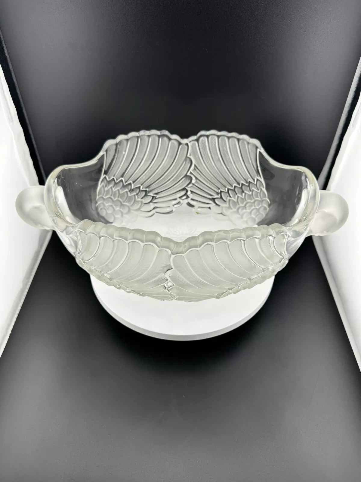 Vintage Mikasa Frosted Double Headed Swan Bowl