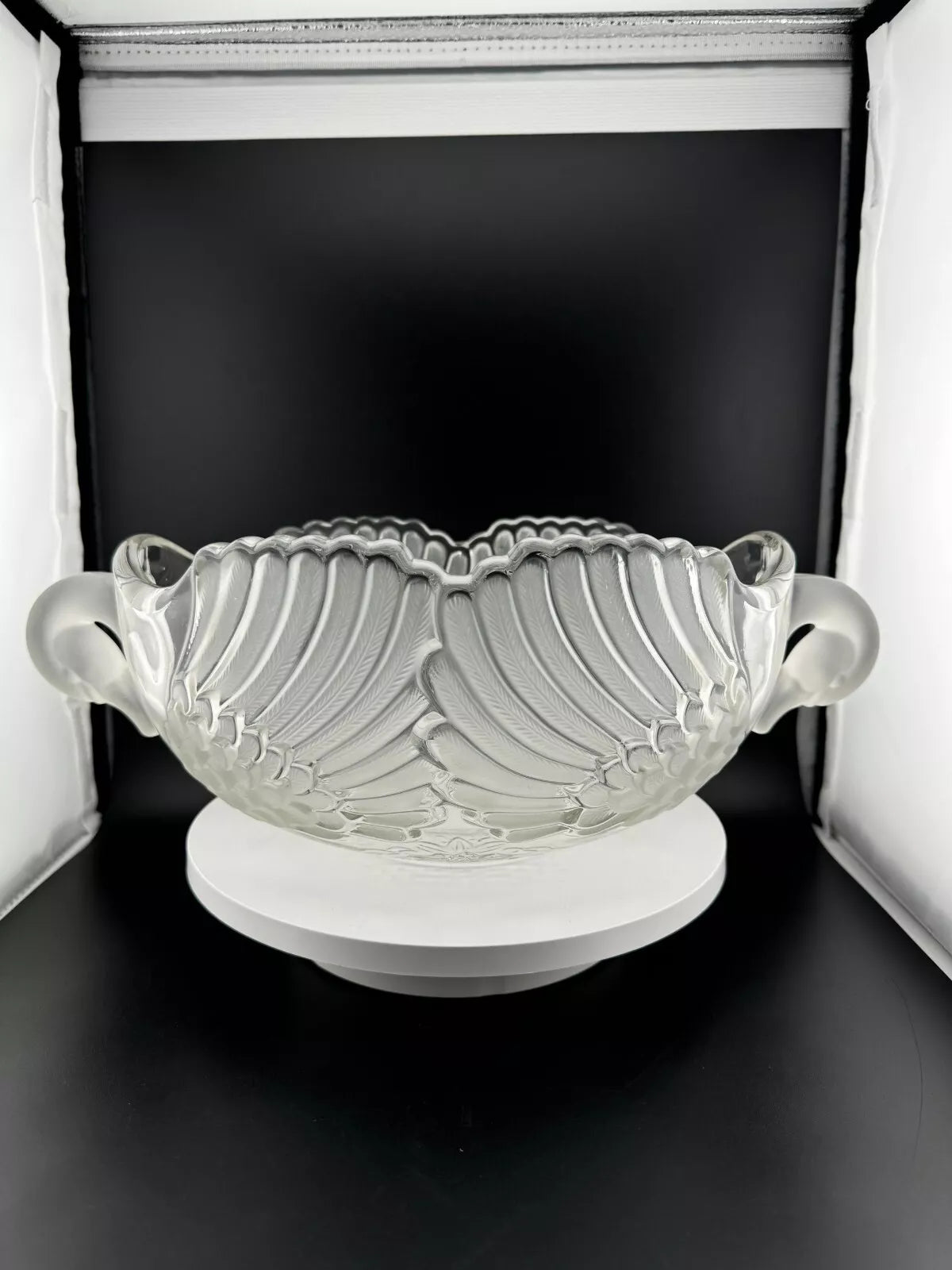 Vintage Mikasa Frosted Double Headed Swan Bowl