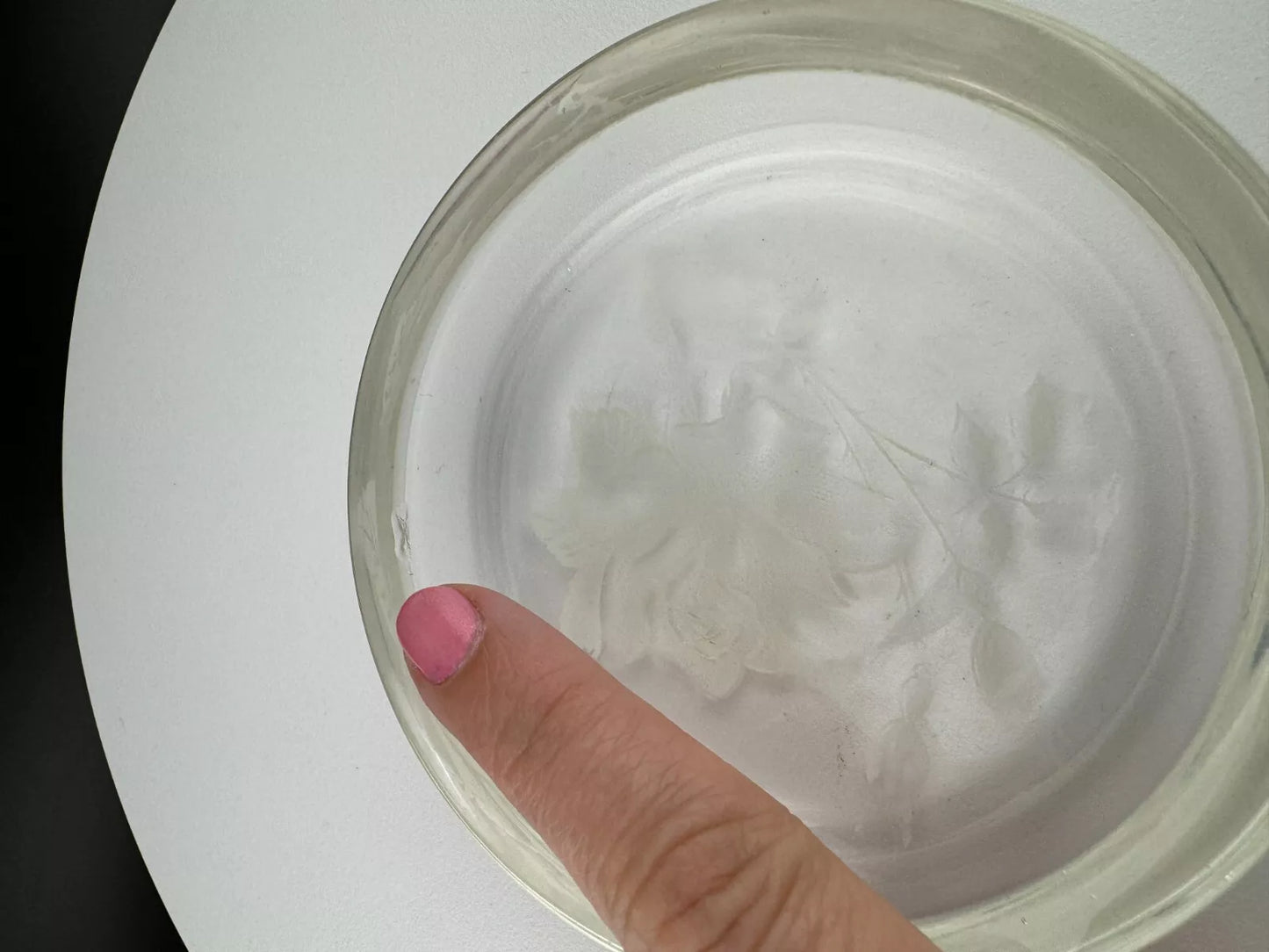 Vintage Etched Rose Glass Coasters - Set of 6